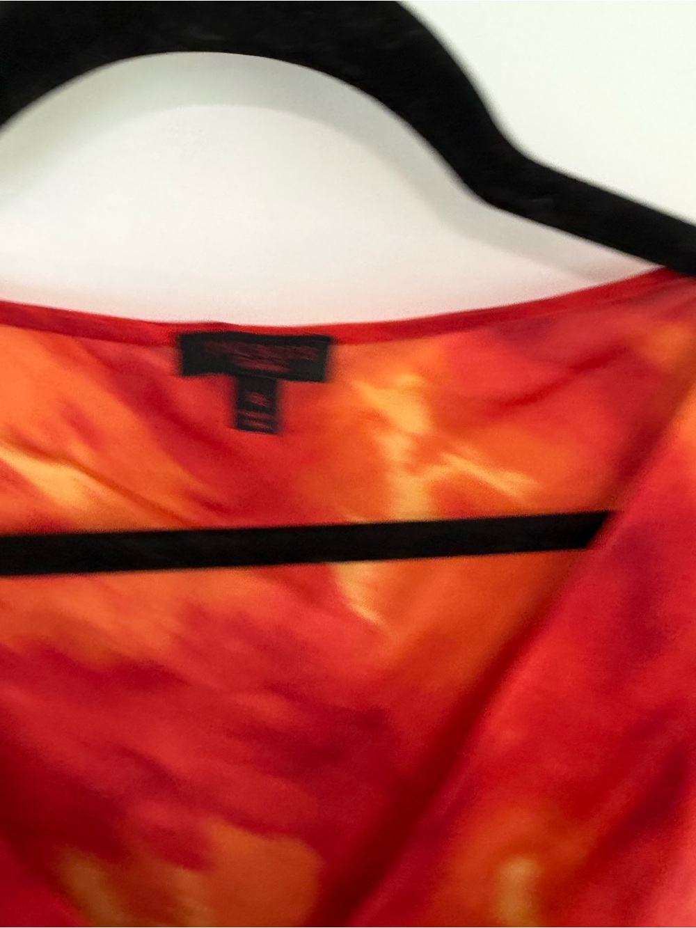 Talbots Orange and Red Sleeveless V‑Neck Midi Dress - Picture 5 of 8